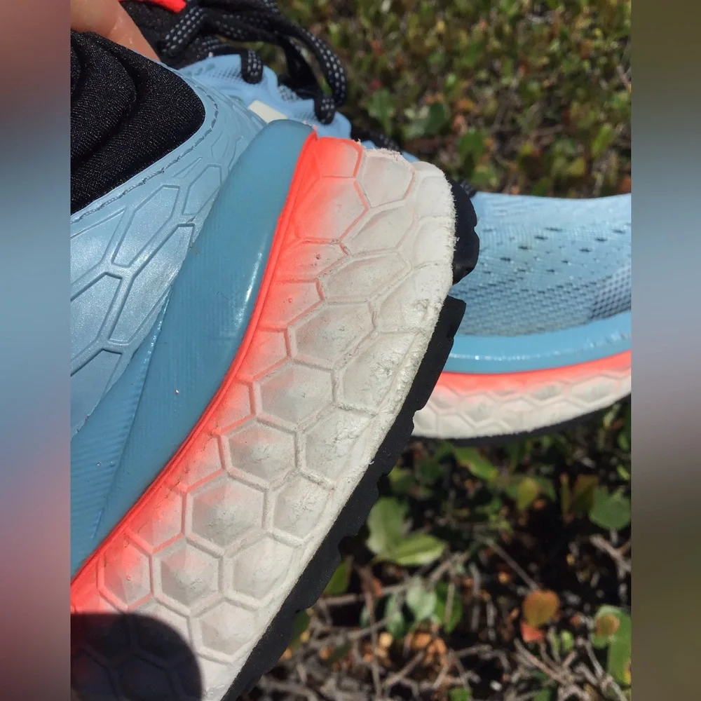 New Balance Women's Running Shoes - Light Blue with Coral Accents